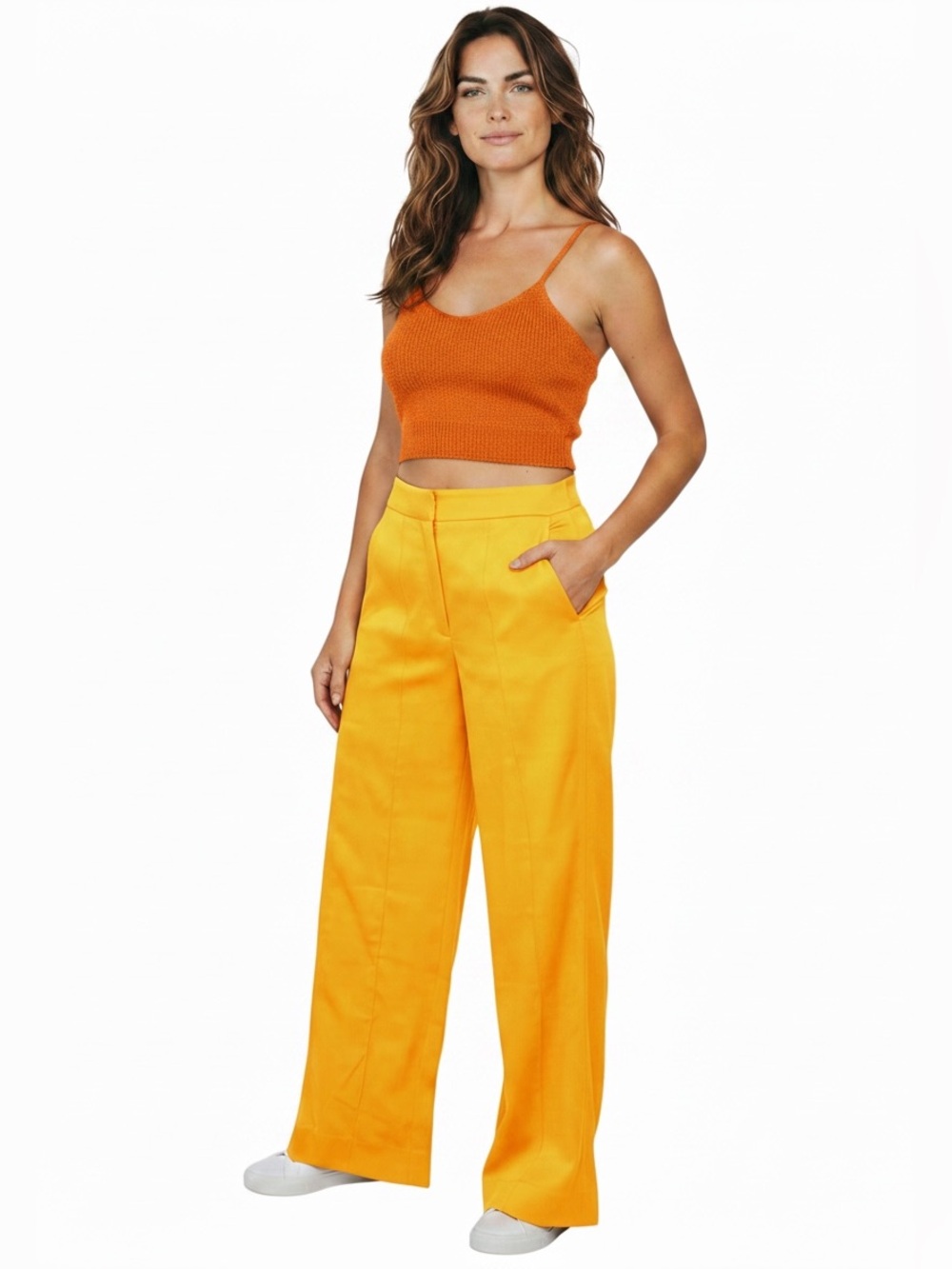 House of Harlow 1960 NWT Keland Poppy Knit Crop Top & Wide Leg Pant Set XS